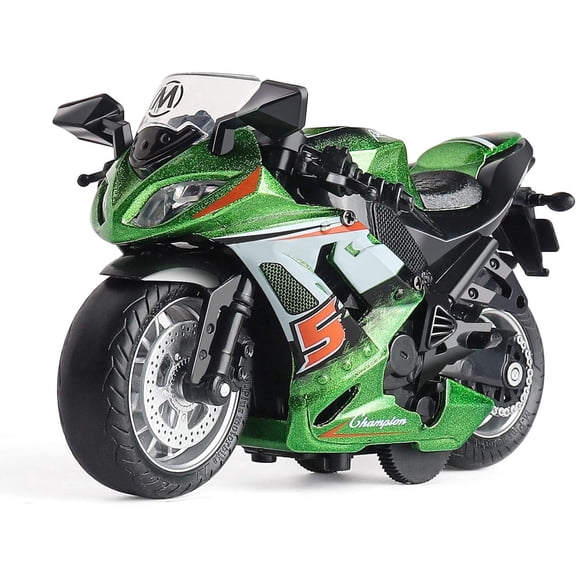 BTEPSGA Toy Motorcycle - Pull Back Toy Car with Sound and Light Toy,Toy Motorcycles,Green
