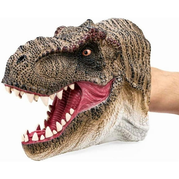 BTEPSGA Tyrannosaurus Rex Dinosaur Hand Puppet Toy for Boys Gift 3-12, Dino Toys Puppets, Battle Toys, T-Rex Head Party Role Play Games for Kids, Realistic Dinosaur Soft Rubber Bathing Toys