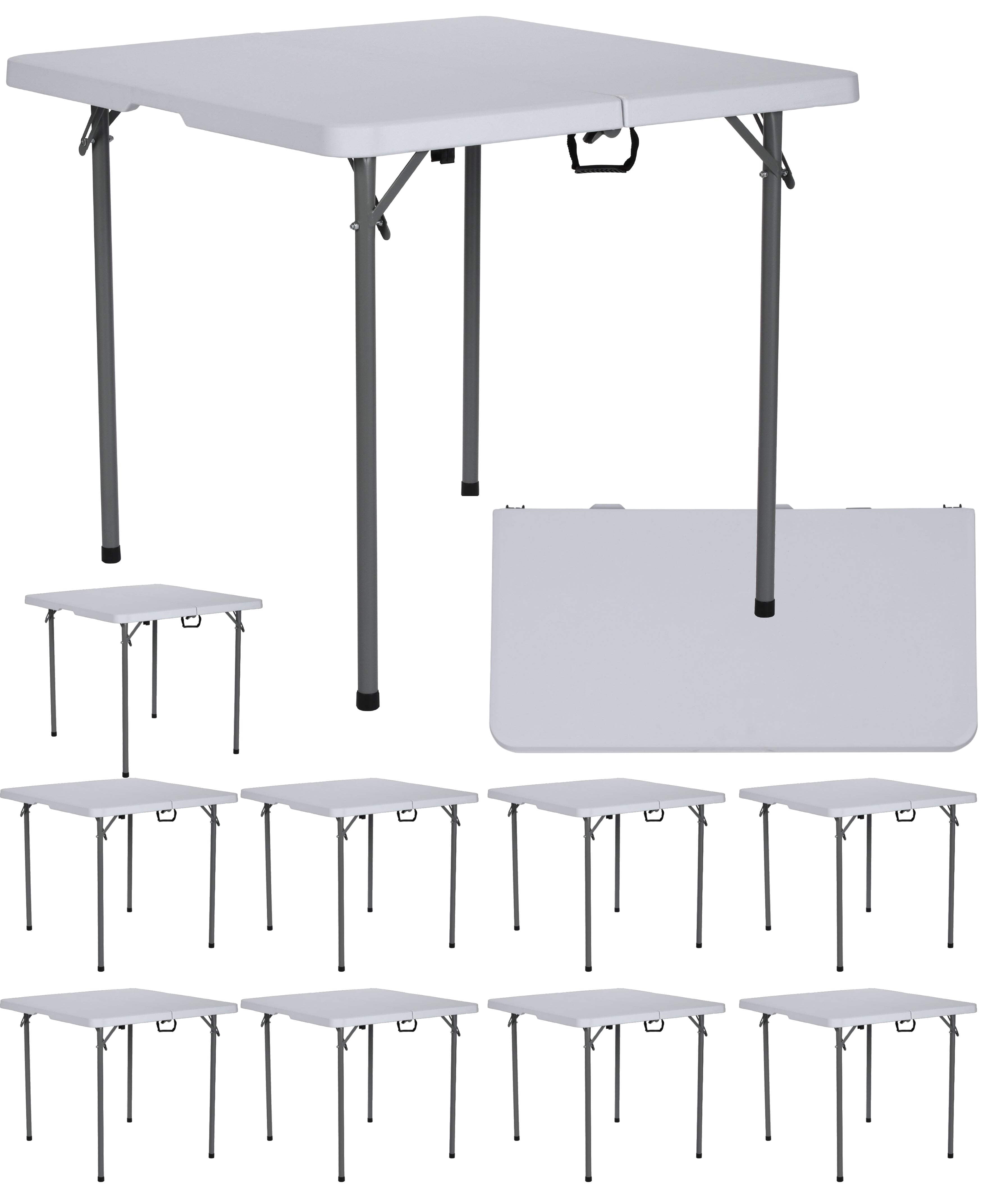 BTEXPERT 34" Folding Table, Square Card Table Handle, Plastic Tables ...