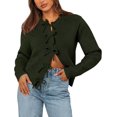 thumbnail image 1 of BTFBM Bow Cropped Cardigan Sweaters for Women Fall Winter Open Front Sweater Long Sleeve Button Fashion Spring Clothes, 1 of 10