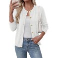 thumbnail image 1 of BTFBM Cardigan Sweaters for Wome Fall Clothes Long Sleeve Button Down Open Front Soft Knit Lightweight Sweater, 1 of 7