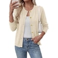 thumbnail image 1 of BTFBM Cardigan Sweaters for Wome Fall Clothes Long Sleeve Button Down Open Front Soft Knit Lightweight Sweater, 1 of 7