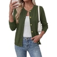 thumbnail image 1 of BTFBM Cardigan Sweaters for Wome Fall Clothes Long Sleeve Button Down Open Front Soft Knit Lightweight Sweater, 1 of 7