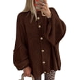 thumbnail image 1 of BTFBM Cardigan Sweaters for Women Fall Clothes Lantern Long Sleeve Button Open Front Chunky Knit Oversized Sweater, 1 of 10