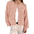 thumbnail image 1 of BTFBM Cardigan Sweaters for Women Fall Long Sleeve Button Down Soft Loose Chunky Knit Outwear Cropped Winter Coats, 1 of 10