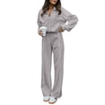 thumbnail image 1 of BTFBM Fall Outfits For Women Lounge Sets Airport Outfits 2 Piece Sets,Airport Outfits For Women,Long Sleeve Zip Up Sweatshirt,Pockets,Wide Pants,Tracksuit, Jogger Sweatsuit,Vacation, 1 of 8