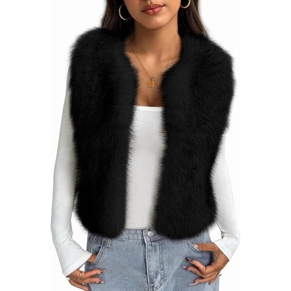 BTFBM Faux Fur Vest Women Fall Fashion Sleeveless Fuzzy Jacket Fluffy Coats Winter Clothing Furry Outerwear Vests