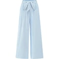 thumbnail image 1 of BTFBM Pants for Women Spring Clothes Striped High Waist Tie Knot Dressy Casual Wide Leg Palazzo Work Trousers Pants, 1 of 7