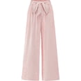 thumbnail image 1 of BTFBM Pants for Women Spring Clothes Striped High Waist Tie Knot Dressy Casual Wide Leg Palazzo Work Trousers Pants, 1 of 7