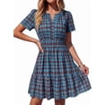 thumbnail image 1 of BTFBM Summer Dresses for Women Lightweight Casual Short Sleeve Floral Mini Dress A Line Beach Vacation Sundress, 1 of 10