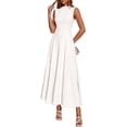thumbnail image 1 of BTFBM Summer Dresses for Women Mock Neck Sleeveless High Waist Flowy Aline Maxi Spring Wedding Guest Dress Cocktail, 1 of 9