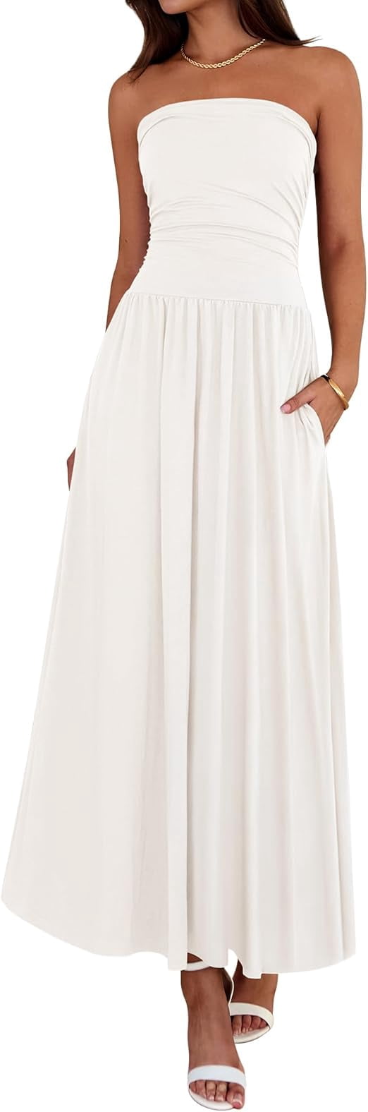 casual pink floral dress Jluxlabel Women's Coastal Bloom Maxi M A I D Warehouse:JP 50-taxmas-41526 The blush pink florals
