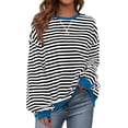thumbnail image 1 of BTFBM Oversized Sweatshirt For Women Fall Striped Long Sleeve Shirt, Crewneck Sweatshirts, Casual Loose Pullover, Workout Tops, Y2K Clothes, Sport, Vacation Outfits, 1 of 10