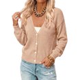 thumbnail image 1 of BTFBM V Neck Cardigan Sweaters for Women 2026 | Long Sleeve Knit Sweater, Button Down Shrug Tops, Open Front, Lightweight Cardigans, Business Casual Outfits,Fall Winter Clothing, 1 of 8