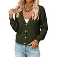 thumbnail image 1 of BTFBM V Neck Cardigan Sweaters for Women 2026 | Long Sleeve Knit Sweater, Button Down Shrug Tops, Open Front, Lightweight Cardigans, Business Casual Outfits,Fall Winter Clothing, 1 of 8