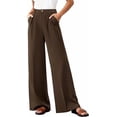 thumbnail image 1 of BTFBM Wide Leg Pants Woman High Waisted Button Business Casual Dressy Trousers Office Work Palazzo Pants Pockets, 1 of 9