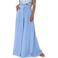 thumbnail image 1 of BTFBM Women Casual High Waist Wide Leg Pants Spring Summer Long Palazzo Pants Pocket Lounge Beach Vacation Clothes, 1 of 7