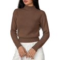 thumbnail image 1 of BTFBM Women’s Long Sleeve Sweaters Mock Neck Tops | Lightweight Knit Pullover Sweater,Basic Classic Daily Wear Fall Fashion,Winter Layer Clothes,Business Casual Outfits, 1 of 8