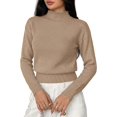thumbnail image 1 of BTFBM Women’s Long Sleeve Sweaters Mock Neck Tops | Lightweight Knit Pullover Sweater,Basic Classic Daily Wear Fall Fashion,Winter Layer Clothes,Business Casual Outfits, 1 of 8