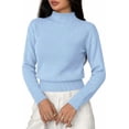 thumbnail image 1 of BTFBM Women’s Long Sleeve Sweaters Mock Neck Tops | Lightweight Knit Pullover Sweater,Basic Classic Daily Wear Fall Fashion,Winter Layer Clothes,Business Casual Outfits, 1 of 8