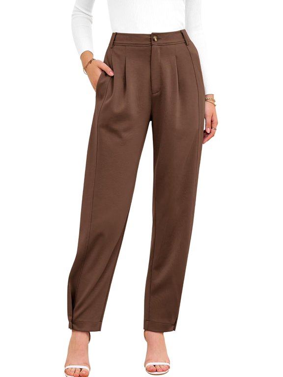 Women's Pants Spring Fall Casual Loose Pleated Trousers Tapered Slacks Pockets Dressy Business Work Outfits
