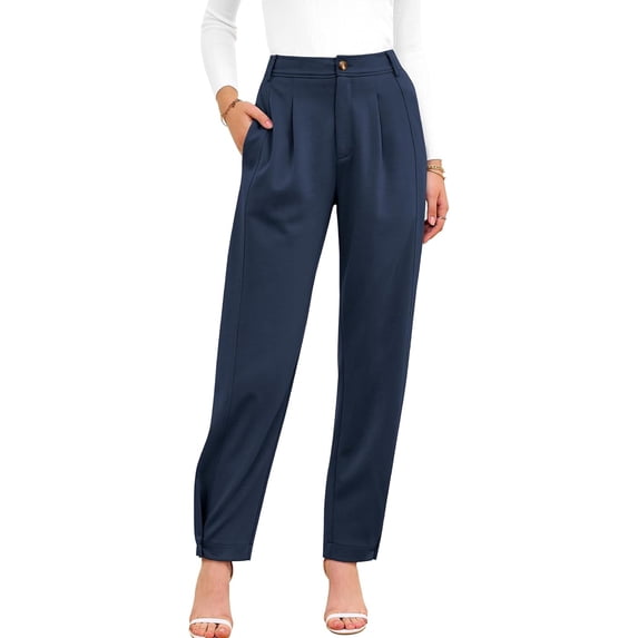 BTFBM Women's Pants Spring Fall Casual Loose Pleated Trousers Tapered Slacks Pockets Dressy Business Work Outfits