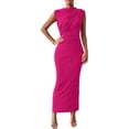 thumbnail image 1 of BTFBM Women's Ruched Bodycon Dress Summer Casual Sleeveless Lightweight Back Slit Elegant Club Party Cocktail Maxi Dresses, 1 of 9