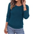 thumbnail image 1 of BTFBM Womens Sweaters Long Sleeve Crewneck Pullover Tops Dressy Casual Lightweight Knit Sweater,Small Hollow Out Boho Shirts, Fall Fashion,Winter Layer Basic Clothes,Business Casual Outfits, 1 of 9