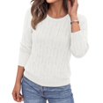 thumbnail image 1 of BTFBM Womens Sweaters Long Sleeve Crewneck Pullover Tops Dressy Casual Lightweight Knit Sweater,Small Hollow Out Boho Shirts, Fall Fashion,Winter Layer Basic Clothes,Business Casual Outfits, 1 of 9