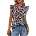 thumbnail image 1 of BTFBM Womens Tops Dressy Casual Spring Summer Shirts Boho Floral V Neck Ruffle Cap Sleeve Business Work Blouses, 1 of 9