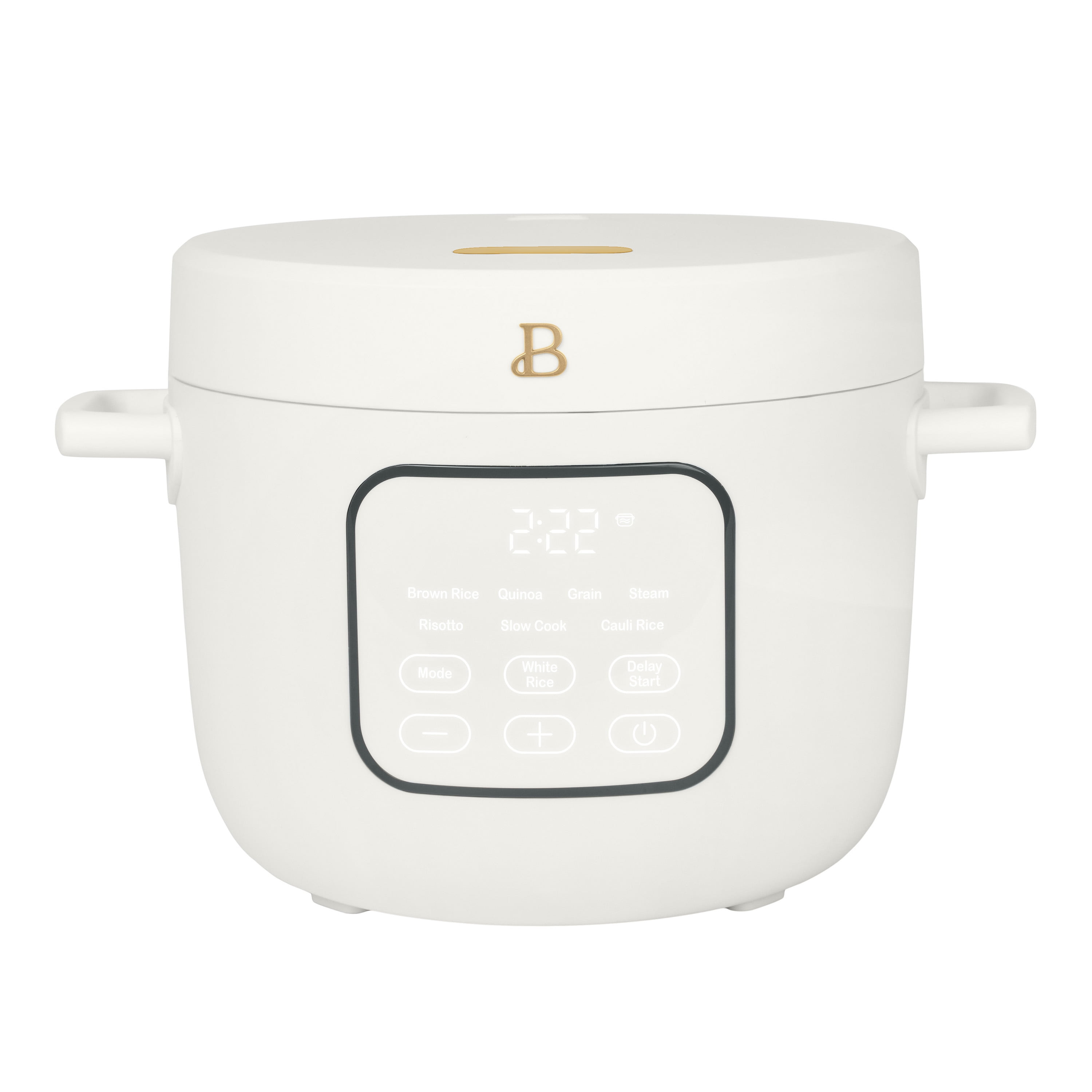 Beautiful 14-Cup Cooked, 6-Cups Uncooked Electric Rice and Grain Cooker, EverGood™ Ceramic Nonstick Coating, White Icing by Drew Barrymore