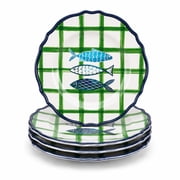 Beautiful 4-Piece 9-Inch Bamboo Melamine Sardine Salad Plate Set, Multi-Color by Drew Barrymore