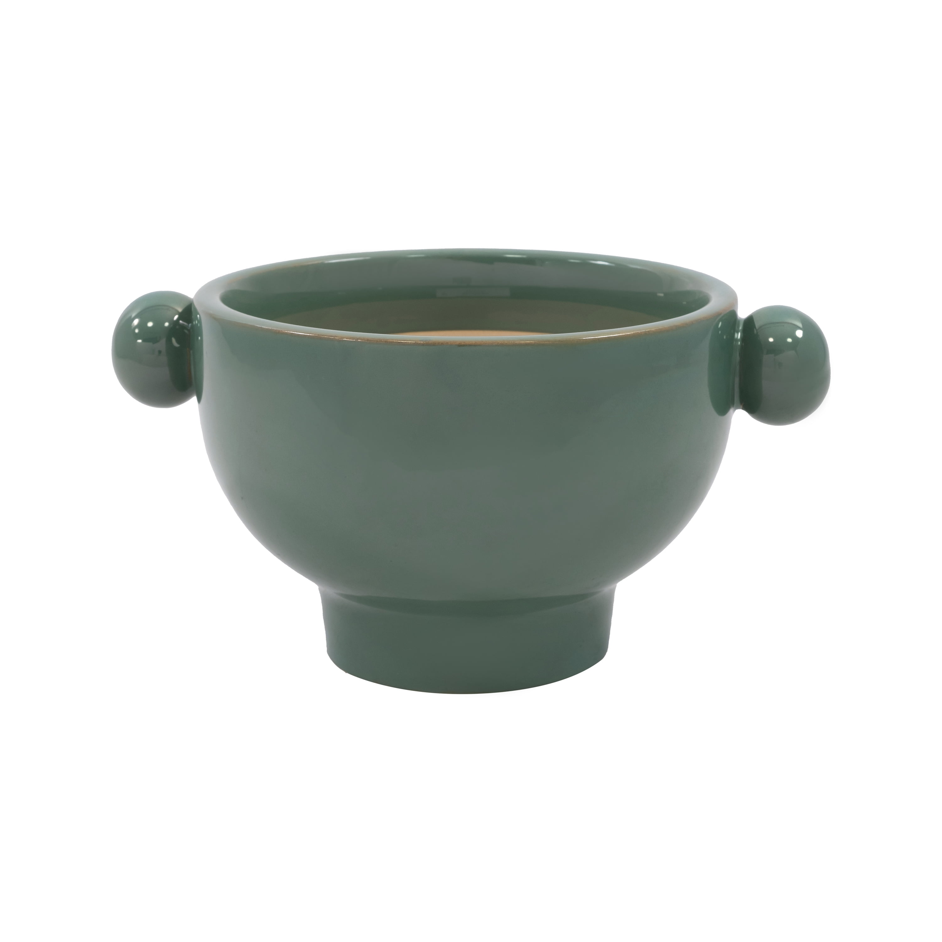 Beautiful 7" Soft Teal Handled Ceramic Planter by Drew Barrymore