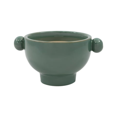 Beautiful 7" Soft Teal Handled Ceramic Planter by Drew Barrymore