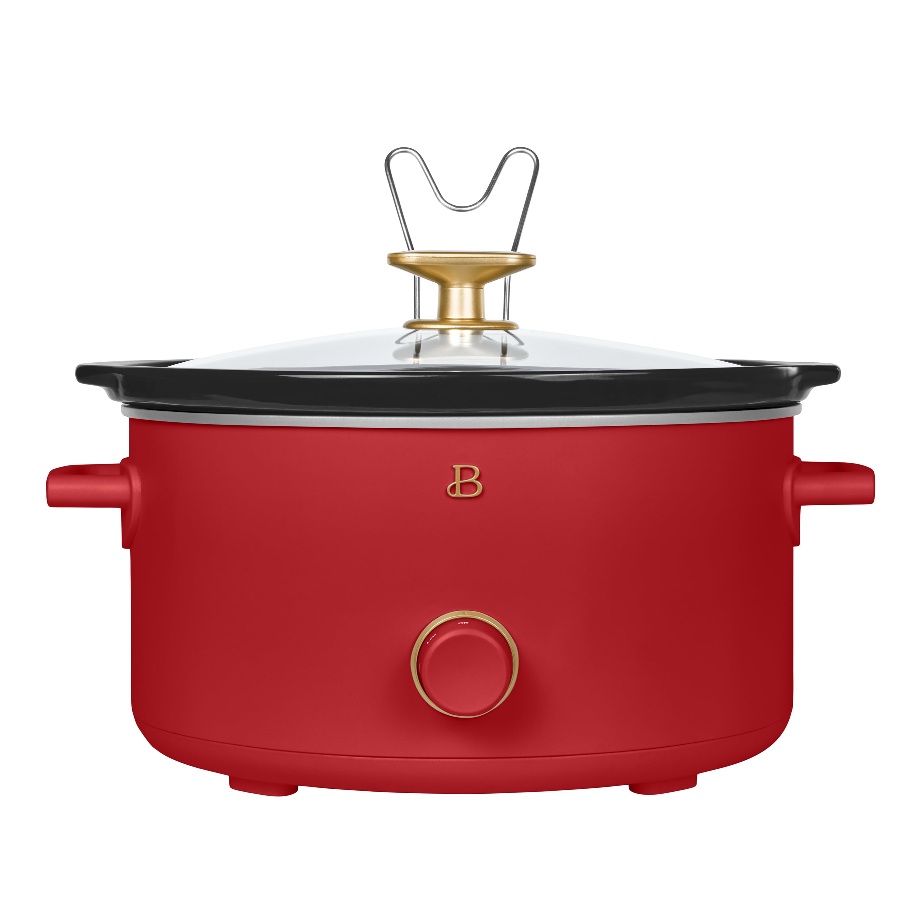 Beautiful 8 Qt Manual Slow Cooker, Tomato Red by Drew Barrymore