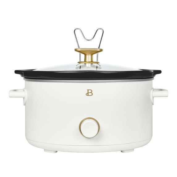 Beautiful 8 Qt Manual Slow Cooker, White Icing by Drew Barrymore