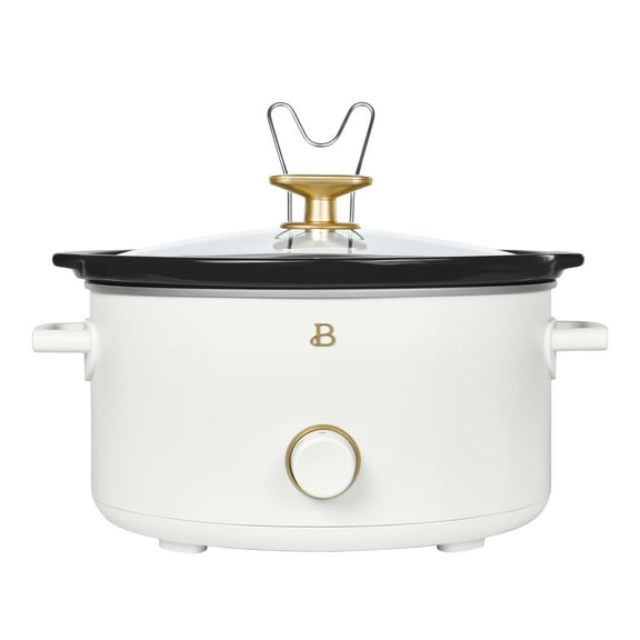 Beautiful 8 Qt Manual Slow Cooker, White Icing by Drew Barrymore