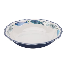 Beautiful 14" x 2.7" Bamboo Melamine Sardine Round Serve Bowl, Multi-Color by Drew Barrymore