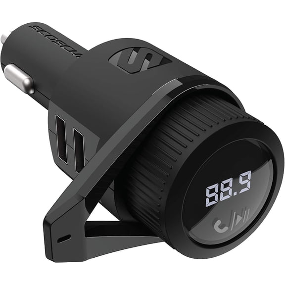 BTFM5 Bluetooth Hands-Free Car Kit with Digital FM Transmitter and Dual 12W USB Charging Ports For Vehicles