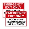 thumbnail image 1 of BTFSigns (2 Pack) 12" x 16" Emergency Exit Only Sign Door Must Remain Closed At All Times Aluminum Warning Sign Red Black, 1 of 6