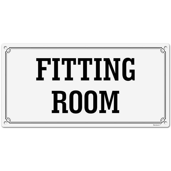 BTFSigns 6 x 12 inch Fitting Room Rust-Free Aluminum Signs for Home Office and Business, Metal Signs for Door White Rounded Corners, Durable, Long Lasting