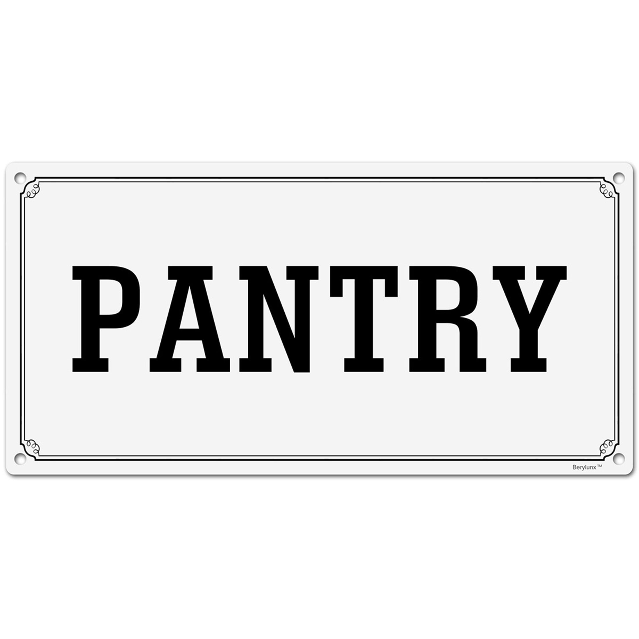 BTFSigns 6 x 12 inch Pantry Aluminum Sign, Metal Signs for Door, Black ...
