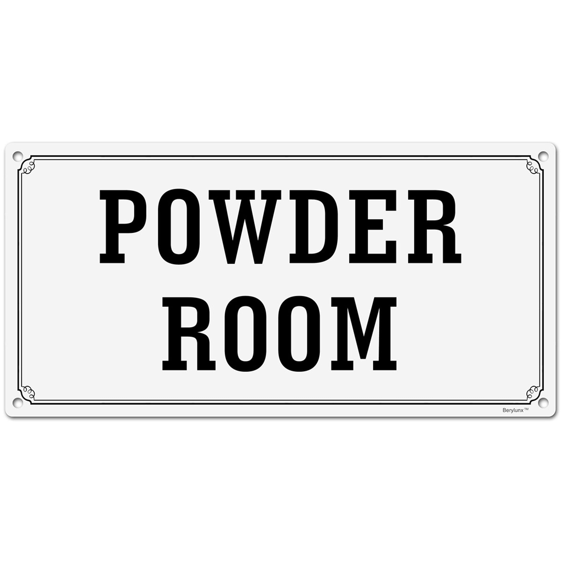 Powder Panel Signs BTFSigns 6 x 12 inch Powder Room Aluminum Sign, Metal Signs for Door ...