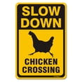 thumbnail image 1 of BTFSigns 8" x 12" Aluminum Chicken Crossing Signs, Slow Down Sign For Yard,Funny Traffic Sign Wall Decor Rust-Resistant, Easy to Install, Ideal for Streets, Driveways, Wall Art and Outdoor Decor, 1 of 5