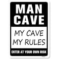 thumbnail image 1 of BTFSigns 8" x 12" Man Cave Sign, Wall Decoration Aluminum Sign High Precision Printing, Water Proof, Men Only Room Decor, My Cave My Rules for Garage, 1 of 6
