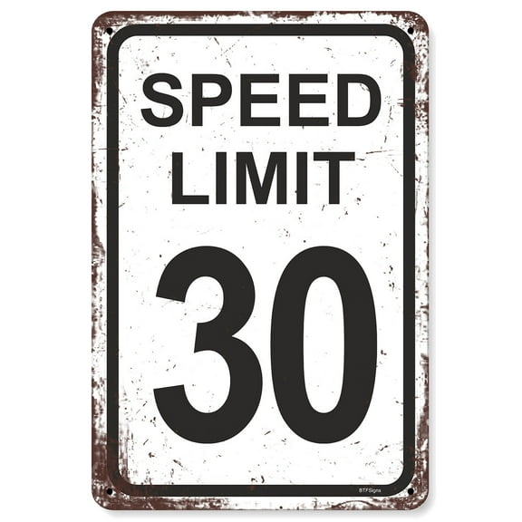 BTFSigns 8"x12" Speed Limit 30 Sign Fast One Birthday Decorations for Boys Race Car Party Decor Funny Metal Aluminum Signs Racing Birthday Decoration Gifts