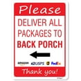 thumbnail image 1 of BTFSigns Deliver All Packages to Back Porch with Left Arrow Sign - Weatherproof 15"x23" Aluminum Delivery Instruction Sign for Drivers, Office, Business, Home - Indoor/Outdoor Use, 1 of 7