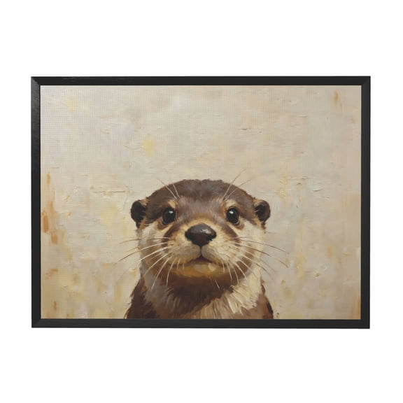 BTFSigns Framed Wall Art Vintage Funny Oil Otter Canvas Wall Decor Artwork Prints Picture for Living Room Bedroom Farmhouse Bathroom Office Decor 12x8 inch