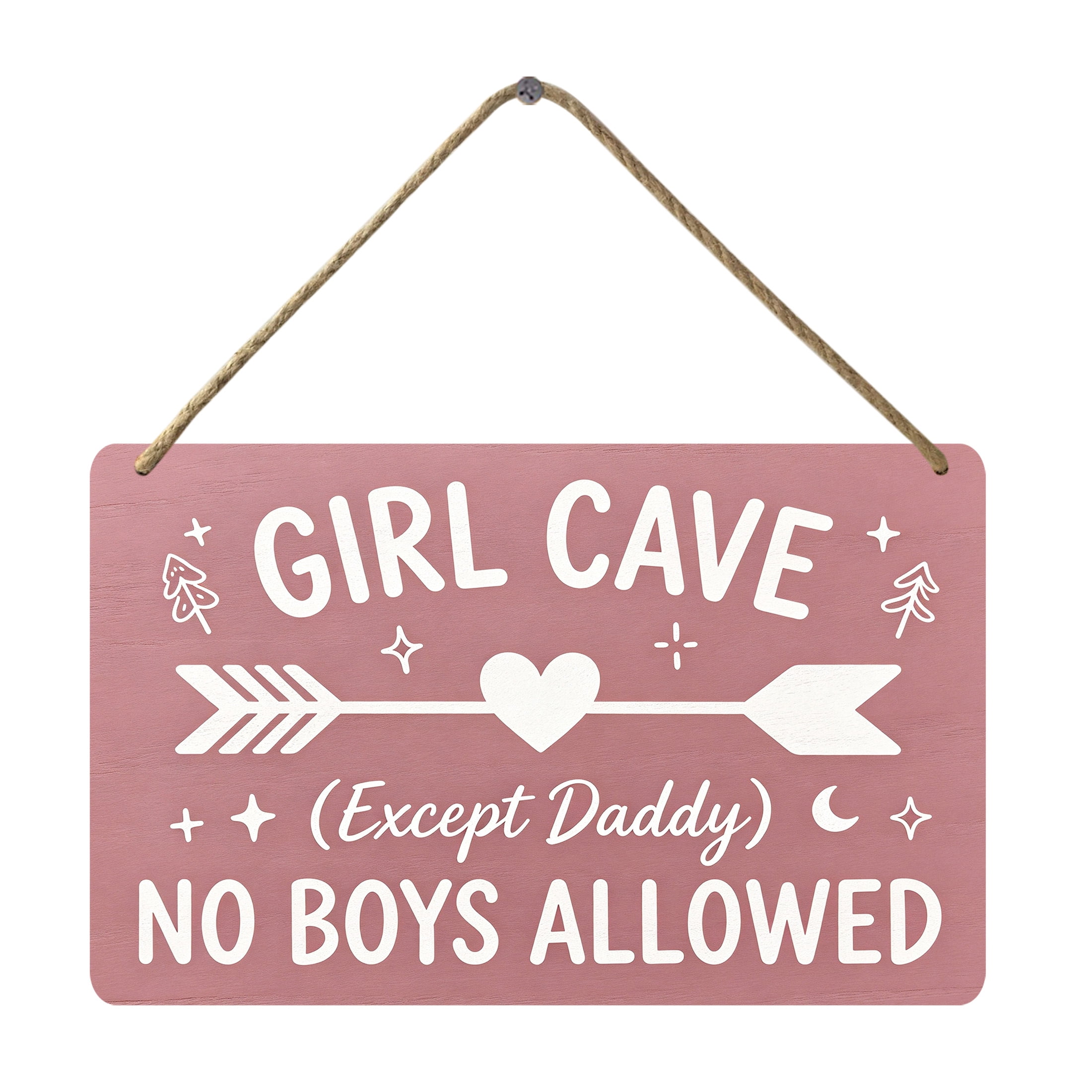 BTFSigns Girl Cave Sign for Girls Room, No Boys Allowed Door Sign, Cute ...