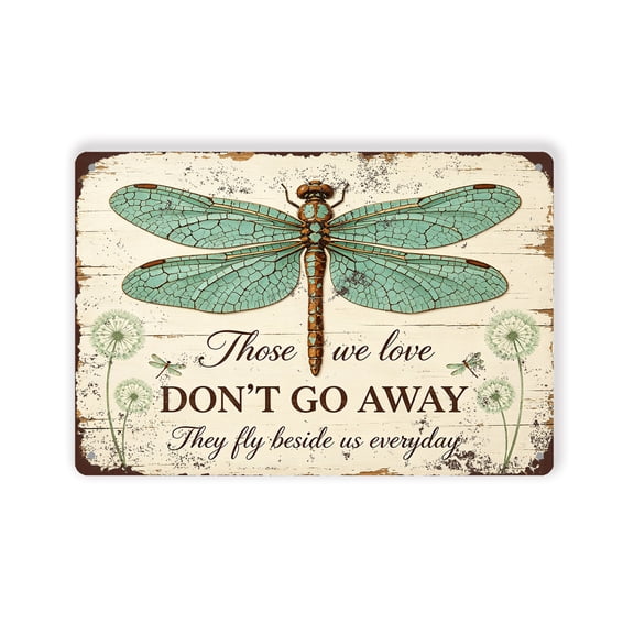 BTFSigns Green Dragonfly Vintage Aluminum Metal Tin Sign, Funny Novelty Retro Wall Art Decor,6x8 Inch Rustic Hanging Plaque for Home Garden Gate Bar Cafe Office, Unique Coffee Wall Decor Gift